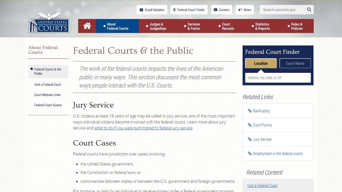 Federal Courts & the Public | United States Courts